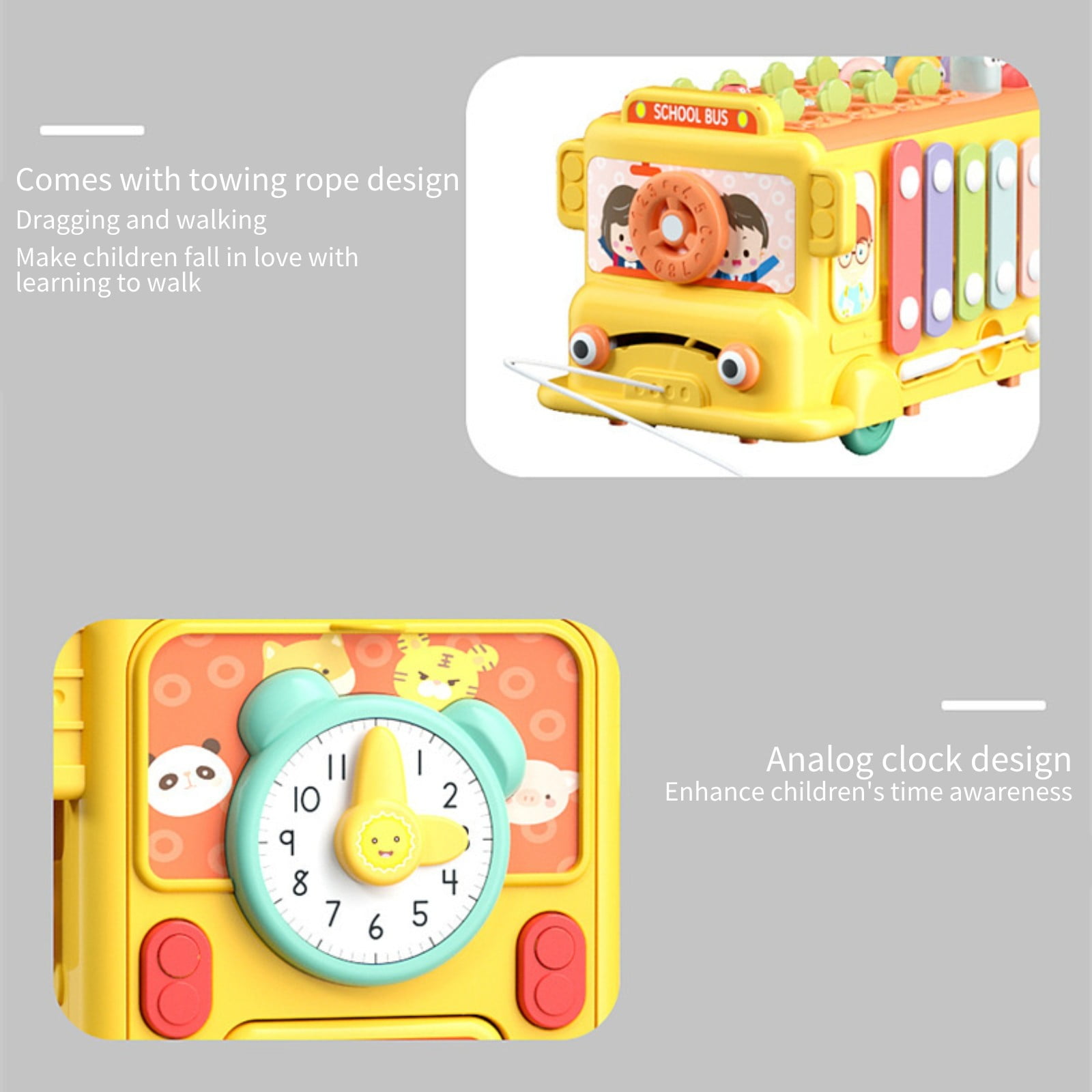 YUNAFFT 6 in 1 Educational Toddlers Activity Box 6 in 1 Montessori Toy Multifunctional Preschool Activity Toy for Infant Baby Gifts