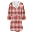 thumbnail image 4 of Women's Fleece Plush Robe Long Warm Plush Bathrobe Loungewear Jacket Printed Comfort Robe, 4 of 5