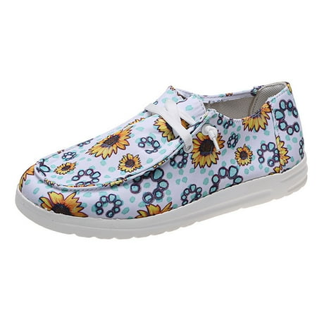 

Là Vestmon Women Loafers Comfortable Floral Print Casual Walking Flat Shoes