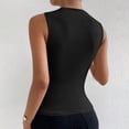 thumbnail image 4 of Plebaso Women's Tank Tops High Neck Ruched Sleeveless Shirts Slim Casual Basic Tees Tops for Going Out, 4 of 5