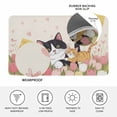 thumbnail image 4 of Japanese Cute Cats Doormat Outdoor Entrance 20"x31.5", Pink Tulip Heart Botanical Pastoral Absorb Moisture Dirt Door Mats, Non-Slip Rubber Backing Floor Mats Indoor, Low-Profile Front Door Rugs, 4 of 9