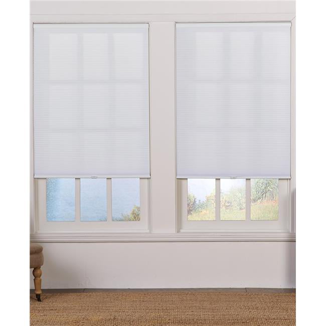 Biltek Pleated Cordless Light Filtering Fabric Window Blinds 48" x 72" White