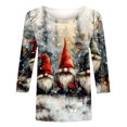 thumbnail image 4 of LbsKUS Reduced,Women's Christmas Tees Funny Gifts 3/4 Sleeve Pullover Tops Ladies Clothes Snowflake Snowman Graphic Tee Shirts Trendy Baggy Crewneck Tshirt(Multicolor,XXL), 4 of 5