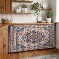 thumbnail image 3 of Blue Burnt Orange Boho Cabinet Curtain 28"Wx51"L,Dustproof Storage Cabinet Curtain with Self Adhesive Tape,Antique Southwestern Ethnic Tall Pantry Cover Drape for Kitchen,Laundry Room,Utility Closet, 3 of 9