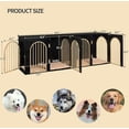 thumbnail image 2 of 86.6" Dog Crate Furniture for 2 Dogs, Heavy Duty Wooden Kennel with Divider & Cushion for Large Dogs, Black Gold, 2 of 11
