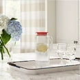 thumbnail image 5 of Bormioli Rocco Gelo Set of 2, Glass pitcher, 33.75 Oz. Carafe with Lid, for Homemade Juice, Iced Tea, Cold Brew, Dishwasher Safe Jug, Made in Italy (white), 5 of 7