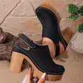 thumbnail image 5 of Miluxas Women's Solid Color Platform Slingback High Heels Ladies Closed Pointed Toe Pump Shoes Black 9(42), 5 of 9