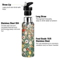 thumbnail image 3 of Yayeee 20oz Insulated Water Bottle Double Wall Stainless Steel with Flip Straw Lid, Beige Floral Garden, 3 of 7