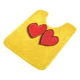 thumbnail image 3 of Bathroom Plush Absorbent Mat Single U-pad 20x24 Inches Bath Mat Fluffy Suitable For Bathroom Toilet Living Room Absorb Water Non-Slip Durable Yellow Background Beautiful Love, 3 of 9