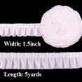 thumbnail image 2 of Ruffle Pleated Lace Trim Satin Ribbon Gather Ruffle Edge for Applique Sewing Crafts, Christmas,Home Decoration(White ), 2 of 4