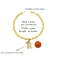 thumbnail image 3 of Stone Filled Crown Initial Letter Piece 4mm 10" Flat Cuban Chain Ankle Bracelet Anklet, 3 of 3