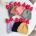thumbnail image 1 of Big Dot Bows Knitted Baby Girl Hat Cap Autumn Winter Warm Kids baby winter Hat Solid Color Baby Beanie Bonnet enfant Child Mutsstyle 92 - 6 Y He Qiyong unisex, 1 of 1