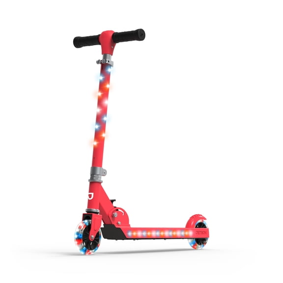 Jetson 2 Wheel Light Up Scooter Adjustable Kick Ride On Toy for Kids, Red