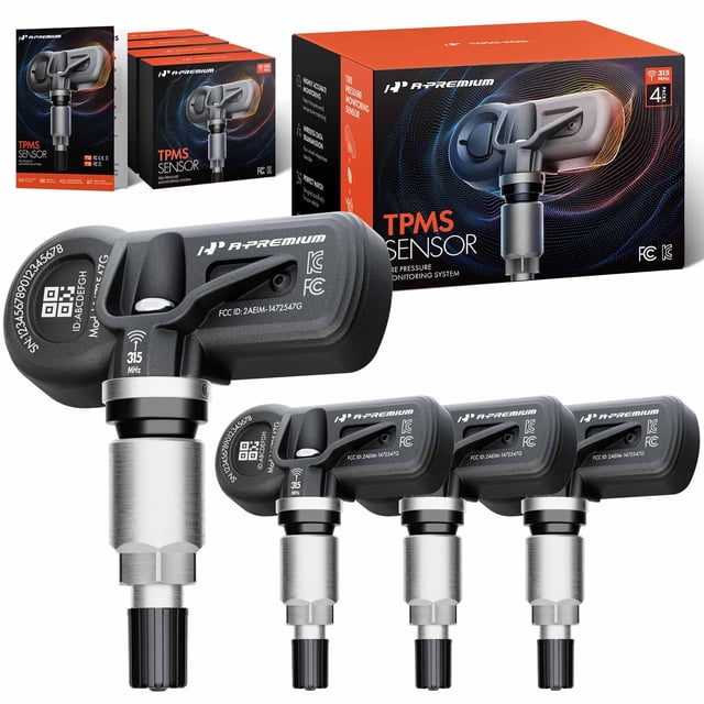 A-Premium 4PCS Pre-Programmed TPMS Sensor Tire Pressure Monitoring Sensor - Compatible with Chevy Silverado, GMC Sierra, Cadillac, Buick, H