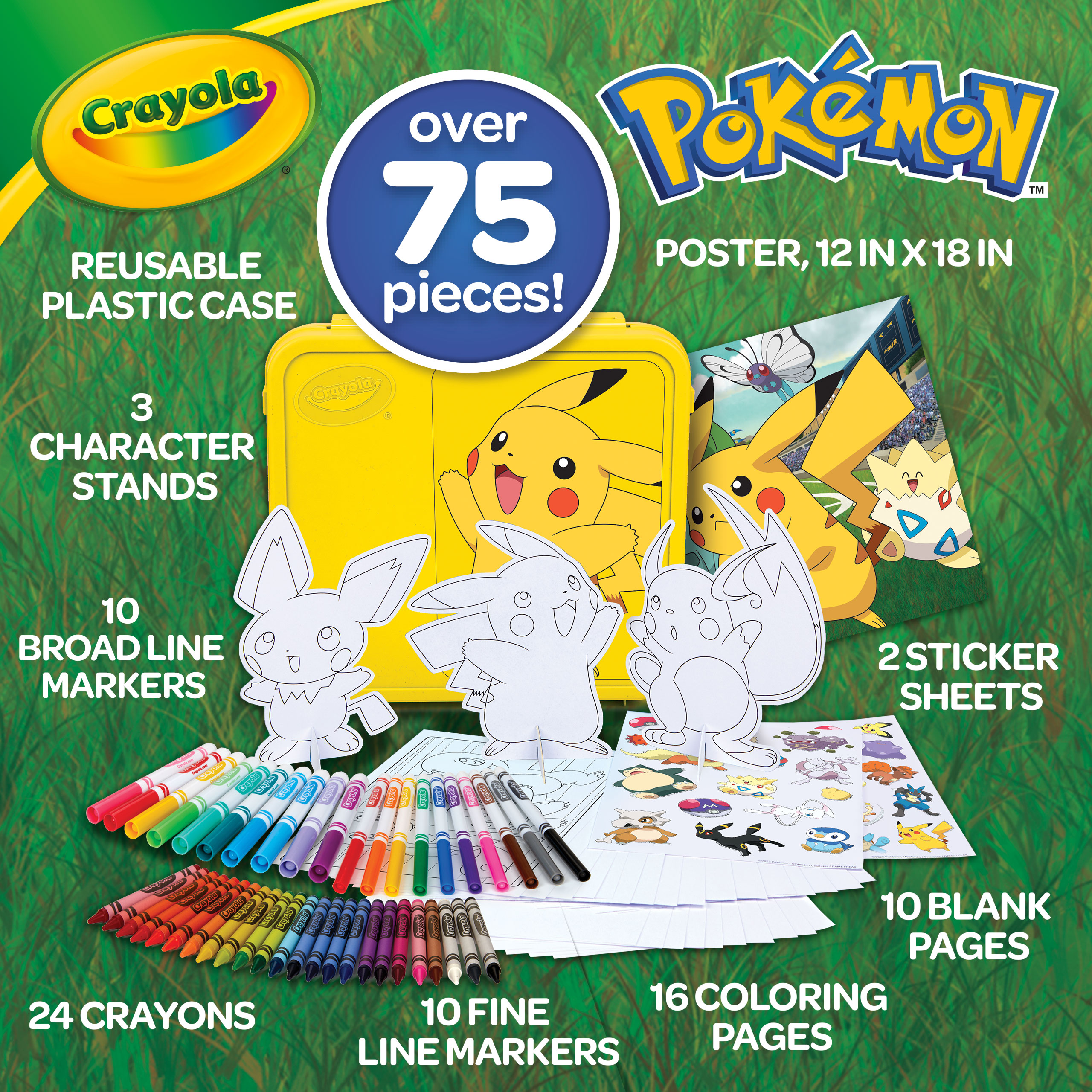 Crayola Create & Color Pokémon Pikachu Art Case 50-Piece Set photo 2