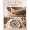 thumbnail image 2 of Famiware Plates and Bowls Set, 12 Piece Stoneware Dinnerware Sets, Brown, 2 of 8