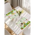 thumbnail image 5 of Easter Bunny Placemats Set of 4, Spring Easter Eggs Floral Sage Green Plaid Placemats for Dining Table, Place Mats for Kitchen Tabletop, Waterproof Wipeable Dining Table Mats Set, 5 of 9