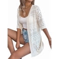thumbnail image 5 of Cardigan Sweaters for Women Open Front Cropped Crochet Beach Cover Ups Color S, 5 of 9
