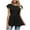Black, variant on Scyoekwg Womens Tops Dressy Casual Round Neck Pleated Eyelet Shirts Summer Trendy Short Sleeve Elegant Tunic Shirts (White,L)