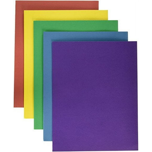 School Smart 2-Pocket Folders, 9 x 12 Pouces, Couleurs Assorties, Pack de 25