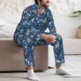 thumbnail image 7 of Hirioo Hawaiian Style for Men's Pajama Sets 2 Piece Pjs Men's Long-Sleeved Pajama Set Button Down Sleepwear,S-XXL-Small, 7 of 7