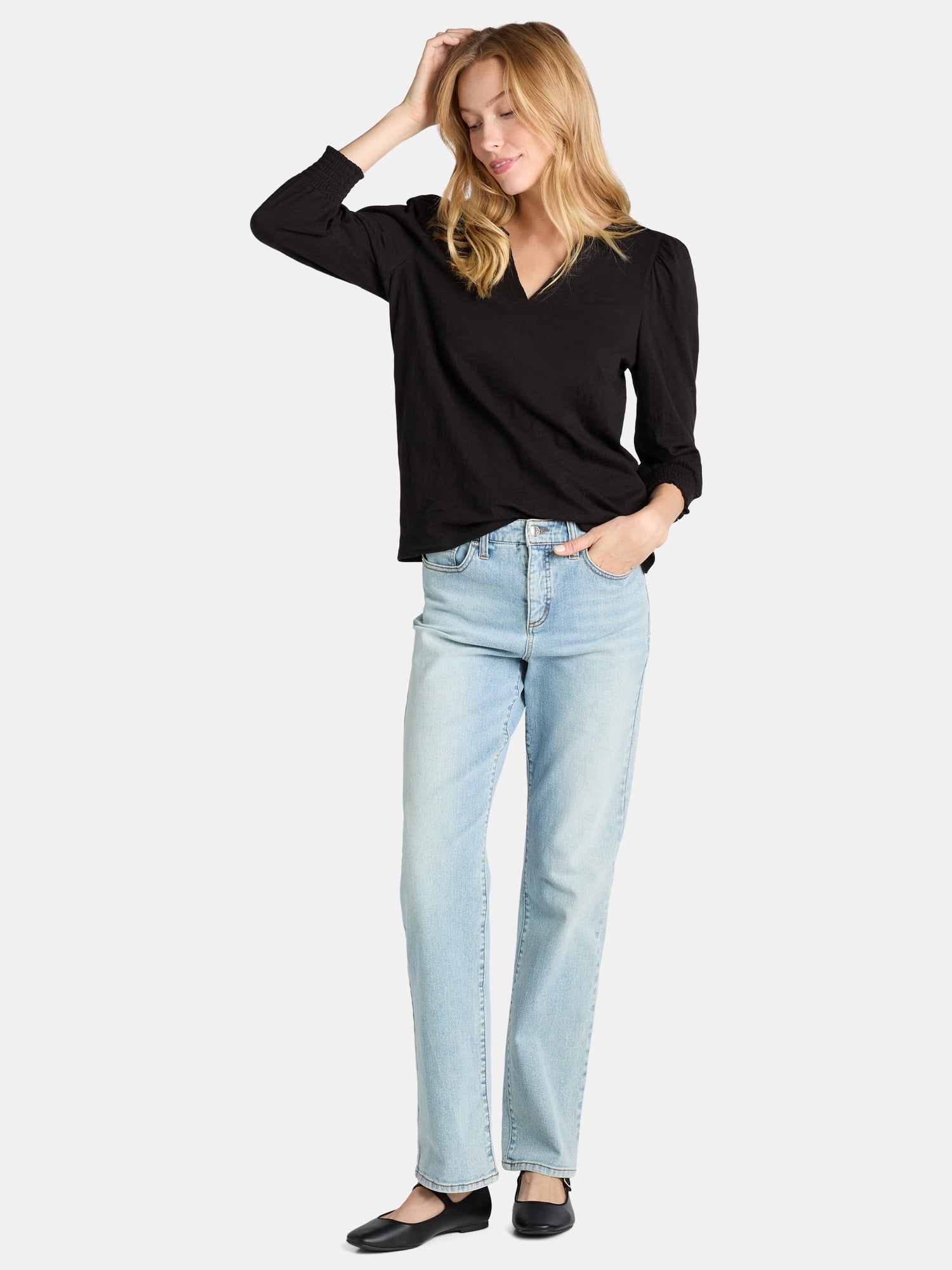 Time and Tru Women's Notch Neck Top