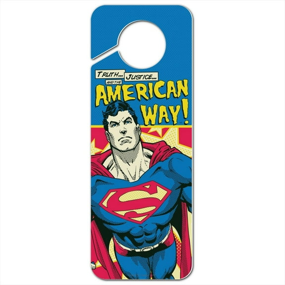 Superman The American Way Plastic Door Knob Hanger Sign
