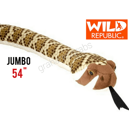 WILD REPUBLIC WESTERN DIAMONDBACK RATTLESNAKE PLUSH SNAKE STUFFED ANIMAL 54"