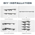 thumbnail image 6 of Shuntong The Atlas 2-Pack 2x3 ft Garage Wall Shelves, 400lbs Heavy Duty Garage Shelving Wall Mounted, 24"x36" Metal Floating Shelf Storage Rack, Hammertone, 6 of 6