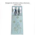 thumbnail image 4 of Moyic 4 unids/set Navidad muñeco de nieve cubiertos tenedor cuchara soporte vajilla bolsa de almacenamiento de azúcar palillo bolsa Favor Kits de decoración para fiestas, 4 of 6