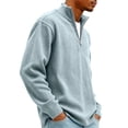 thumbnail image 4 of Xyxonk Sweatshirts for Men Quarter Zip Long Sleeve Corduroy Tops Quarter-Zip Dressy Pullover Tops Fall Winter Textured Fashion Sweaters,Sky Blue S-5XL, 4 of 6
