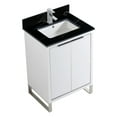 thumbnail image 3 of Fine Fixtures Opulence Collection 24 in. W x 18 in. D x 33 in. H Bathroom Vanity in White Matte with Black Marble Sintered Stone Sink - Chrome hardware, 3 of 8