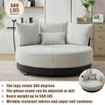 thumbnail image 3 of FFH 52.75" Swivel Accent Chair with Adjustable Phone Stand, Oversized Lounge chair with 4 Rotating Pulley, Comfy Sofa Chair with 4 Pillows for Living Room, 3 of 8
