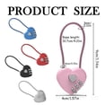 thumbnail image 3 of 3 Digit Combination Lock with Steel Cable, 3.54X1.57" Heart Shaped Anti-Theft Password Padlock, Mini Combo Lock with Code, Cute Small Lock for Luggage Backpack Zipper Bag Drawer Gym Locker Storage, 3 of 5