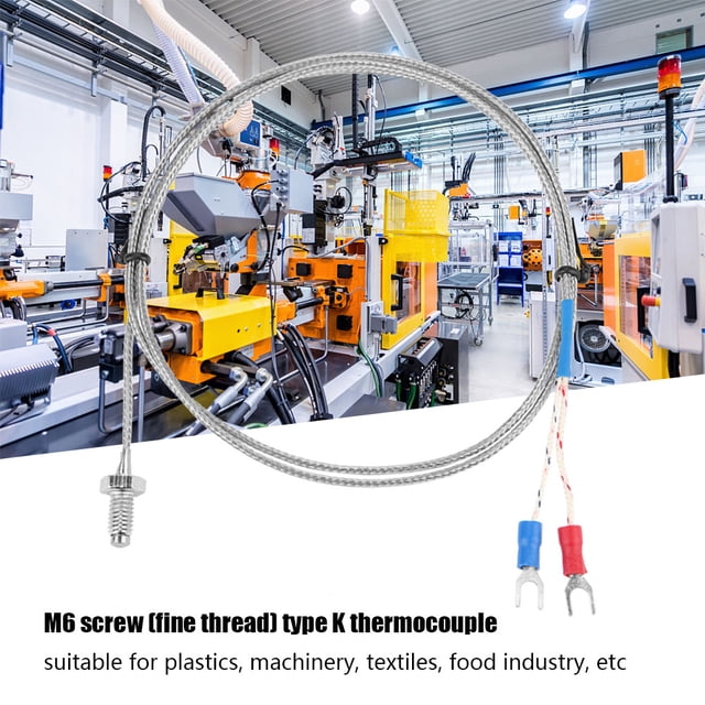 Thermocouple Probe,M6 Screw Fine Thread Thermocouple Temperature Sensor Streamlined Design