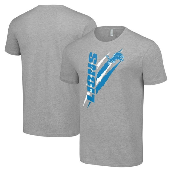 Men's Starter  Heather Gray Detroit Lions Color Scratch T-Shirt