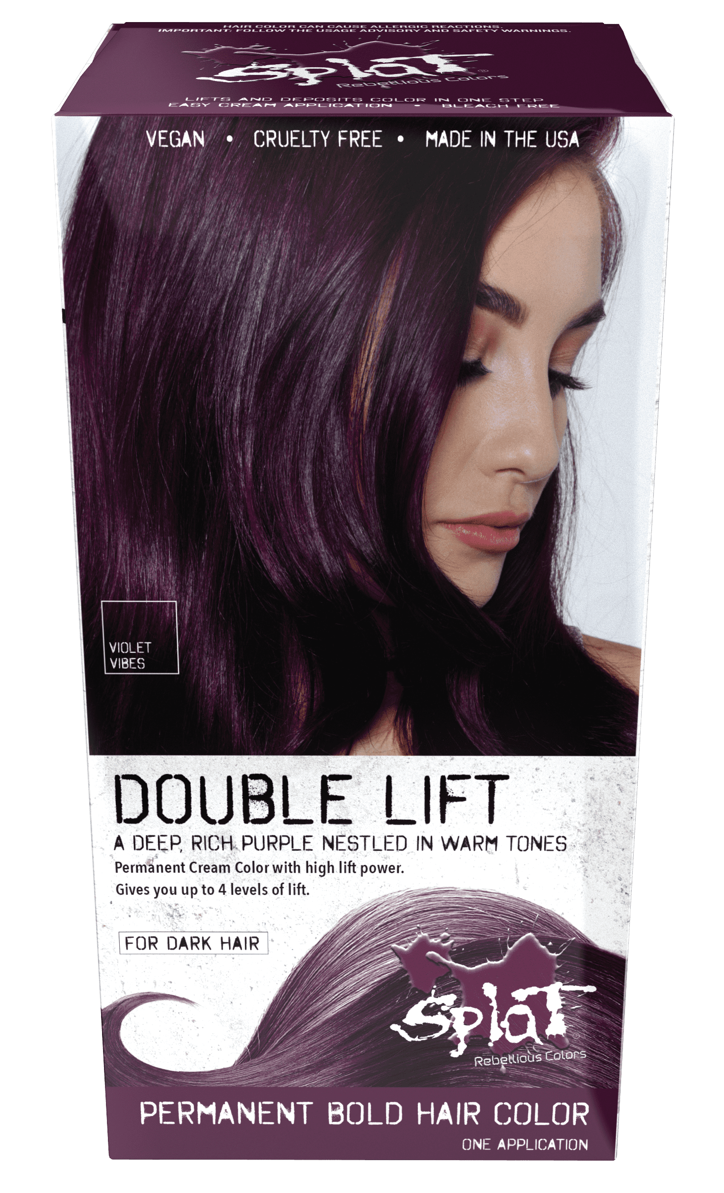 Splat Double Lift Permanent Hair Color for Dark Hair, Envy Me Green, 1  Application 