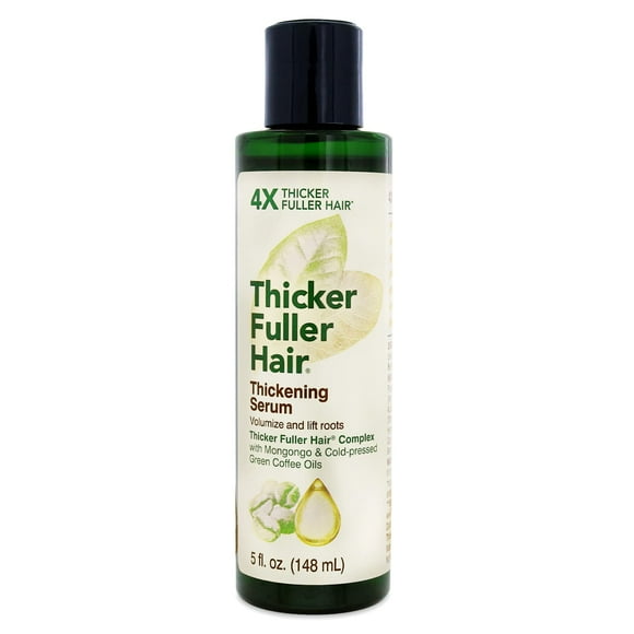 Hair Thickening Serum by Thicker Fuller Hair Advanced Thickening Solution - 5oz - Thickens & Lifts Roots for Fullness & Volume - Mongongo & Green Coffee Oils Fortify Hair & Reduce Breakage