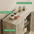 thumbnail image 5 of FANRAL 30" Wide Fluted Sideboard Buffet Cabinet with 2 Doors,Adjustable Shelves,X-Shaped Base Mid Century Modern Storage for Kitchen Living Room Dining Room,Gray Storage Cabinet, 5 of 7
