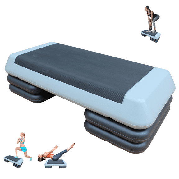 【LuckyNote】Adjustable Aerobic Workout Stepper Platform with 4 Risers – High-Density ABS, 550 lbs Capacity, Non-Slip for Home & Gym