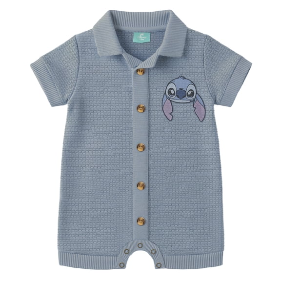 Stitch Baby Boy Knit Romper, Sizes 0/3 Months-24 Months