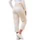 thumbnail image 3 of Pantalones de maternidad de algodón para mujer INSPIRE CHIC, con pliegues, sobre la barriga, rectos, con cintura elástica y bolsillo, color beige, 3 of 6