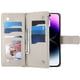 thumbnail image 4 of Funda cartera GANGXUN para iPhone 13 , cuero PU con tarjetero, cremallera, correa de mano, soporte y protección 793°, 4 of 6