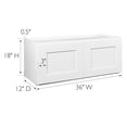 thumbnail image 3 of Design House Brookings Shaker Fully Assembled Bridge Wall Kitchen Cabinet W3615 - 36x12x15, Painted White,  , 613455, 3 of 26