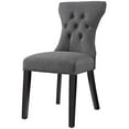 thumbnail image 2 of Modern Contemporary Urban Design Dining Kitchen Room Side Chair, Set of Two, Fabric, Grey Gray, 2 of 5