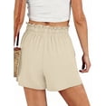 thumbnail image 4 of Fantaslook Summer Shorts for Women Cotton Linen Wide Leg High Waisted Shorts Drawstring Casual Beach Shorts with Pockets, 4 of 8