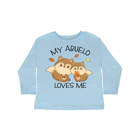 

Inktastic My Abuelo Loves Me with Cute Squirrels in Autumn Gift Toddler Boy or Toddler Girl Long Sleeve T-Shirt