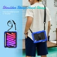 thumbnail image 5 of 3 Layer Case for iPad mini 4/5, for Kids Heavy Duty Protective Case with Screen Protector & Stylus Holder & 360 Rotating Stand and Hand/Shoulder Strap Cover for iPad mini 4/5, Blue, 5 of 10