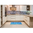 thumbnail image 6 of Ahgly Company Machine Washable Indoor Round Transitional Neon Blue Area Rugs, 3' Round, 6 of 7