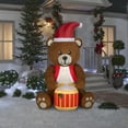 thumbnail image 2 of Gemmy Animated Christmas Inflatable Drummer Boy Teddy Bear, 6 ft Tall, Multi, 2 of 3